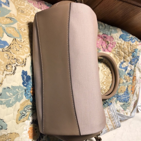 COACH Badge Jacquard Elise Satchel with Convertible Straps Taupe NWT - Picture 6 of 8